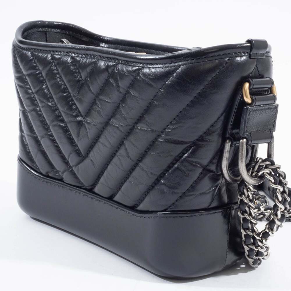 Chanel So Black Gabrielle Hobo Chevron #246487C32B - Picture 9 of 9